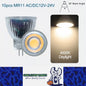 10 x MR11 3W LED Spotlight AC/DC 12-24V 38° 4000K Daylight White Glass Downlight