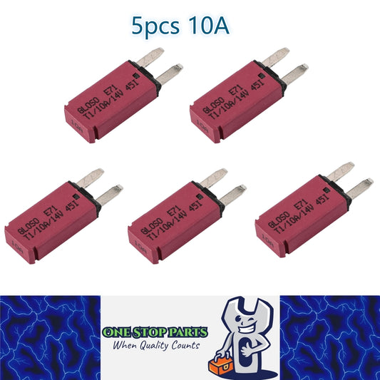 5 x 10Amp Mini Blade Fuse Circuit Breaker Auto Reset Circuit Breaker 10A (5pcs)