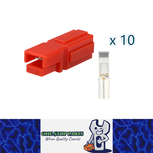 10 x 120A Red Anderson Style Single Pin 120Amp Connector Plug Single Terminal