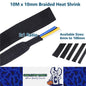 10Mx 10mm 2:1 Black Heat Shrink Braided Sleeve Shrink 10mm to 5mm Braided Sleeve