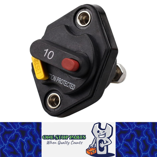 Recessed 10Amp Manual Reset Circuit Breaker Car Boat Caravan Neat Finish