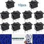 10 x Black Rocker Switches 10x15mm ON/OFF 3 Pin SPST Panel Mini Rocker Switches