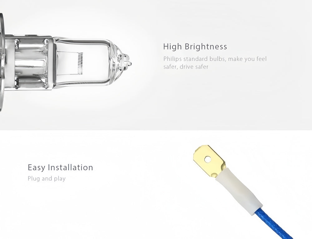 2 x PHILIPS H3 12V 55W Super Bright Halogen Clear Globes 3200k Original (2pcs)