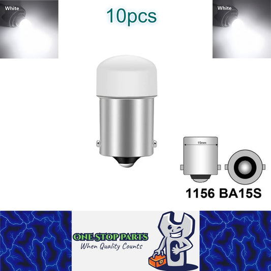 10 x Cool White BA15S 1156 12V 9SMD 600LM LED Condensing Lens Cool White (10pcs)