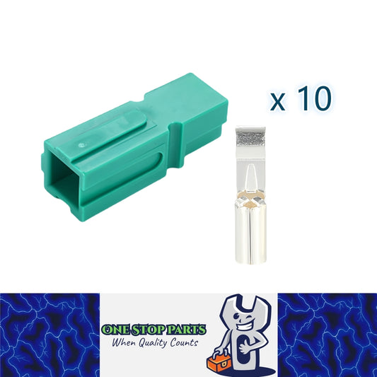 10 x 120A Green Anderson Style Single Pin 120Amp Connector Plug Single Terminal