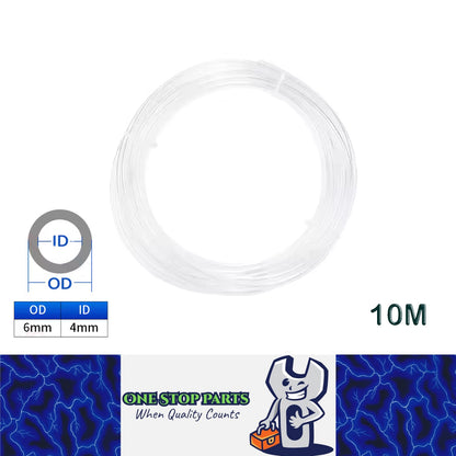 10M 6x4mm Transparent PU Air Hose Pneumatic Tube Pipe Compressor Water Fluid