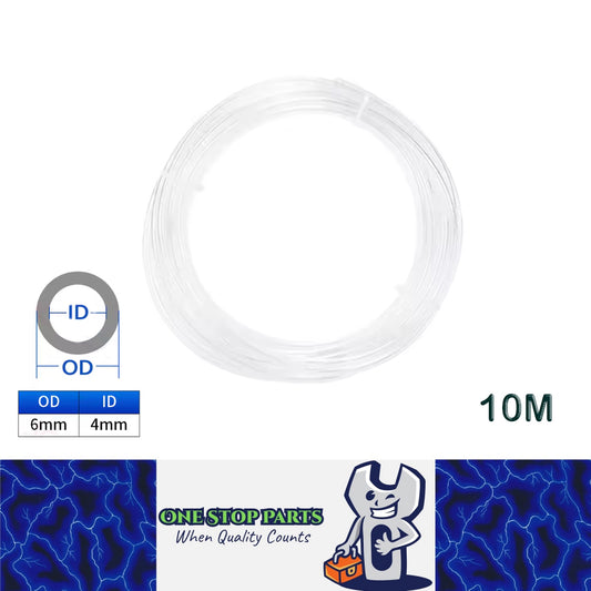 10M 6x4mm Transparent PU Air Hose Pneumatic Tube Pipe Compressor Water Fluid