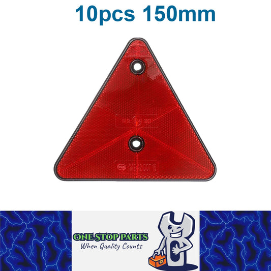 10 x Triangle Reflector 150mm Red Safety Warning Reflector for Truck Trailer RV