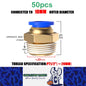 50 x Pneumatic Air Connector Fittings Push to Connect 10mm Tube to 20mm Thread
