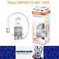 10 x Osram 24V H3 100W Halogen Globes 3200K Truck Original Headlight Fog Lamp