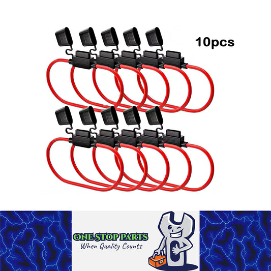 10 x Mini Blade inline Fuse Holders with dust proof cap suit to 30amp fuse 10pcs