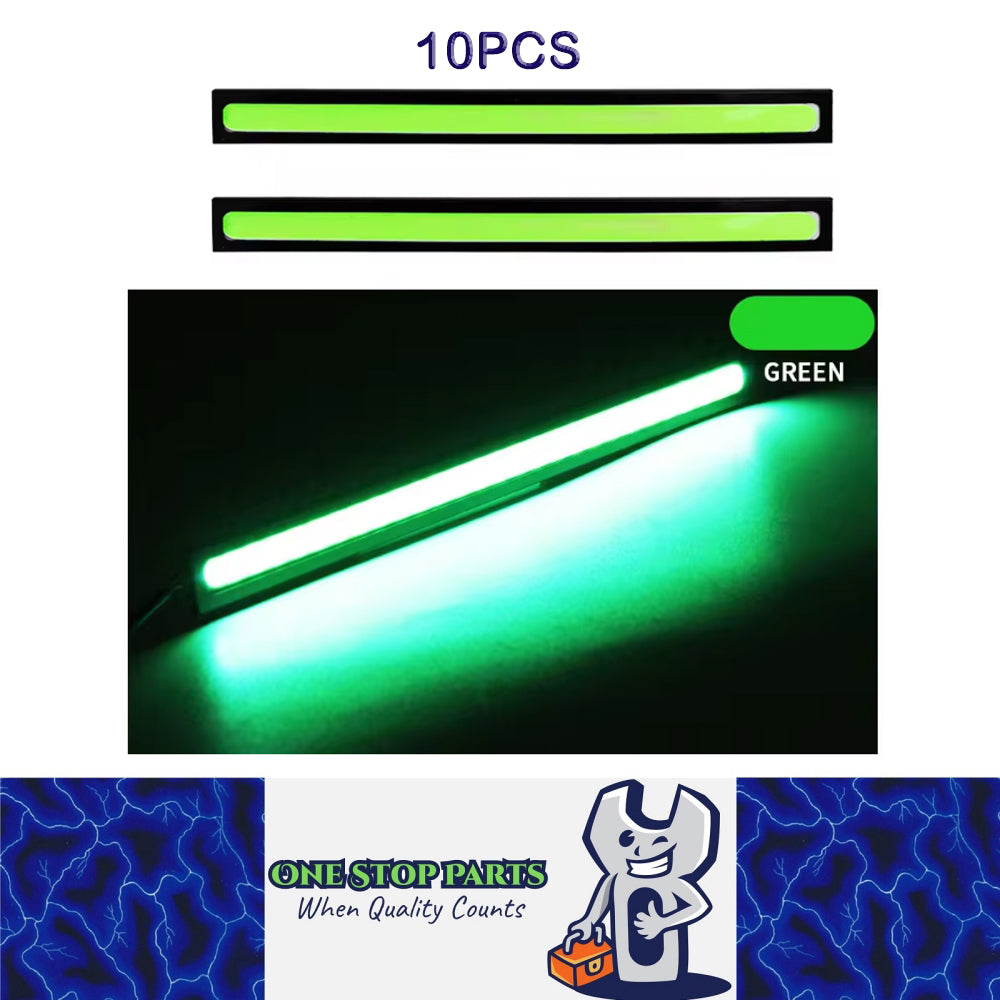 10 x 17CM Green LED DRL Daytime Running Light Decorative Aluminum 12V Strip Lamp