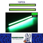 10 x 17CM Green LED DRL Daytime Running Light Decorative Aluminum 12V Strip Lamp