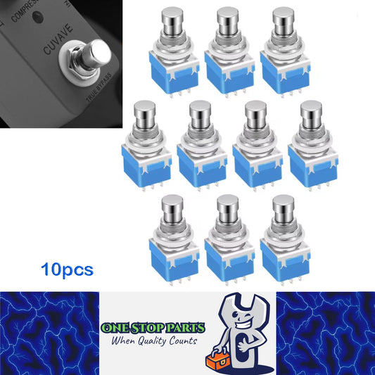 10pcs Guitar Effect Pedal 3PDT Foot Switch 9 Pin Latching Stomp Push Button