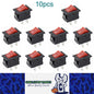 10 x Red Rocker Switches 10x15mm ON/OFF 2 Pin SPST Panel Mount Car Boat Switches