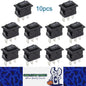 10 x Black Rocker Switches 10x15mm ON/OFF/ON 3 Pin SPST Panel Mount Mini Switch