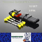 10 Sets 3 Pin Way AMP Waterproof Connector Car Electrical Wire Connectors Plugs