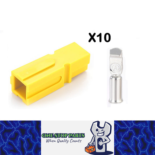 10 x 180A Yellow Anderson Style Single Pin 180Amp Connector  Single Terminal