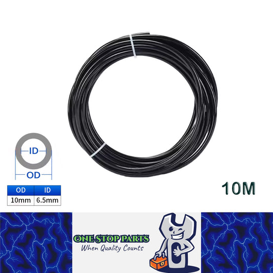 10M 10x6.5mm Black PU Air Hose Pneumatic Tube Pipe for Compressor Water Fluid