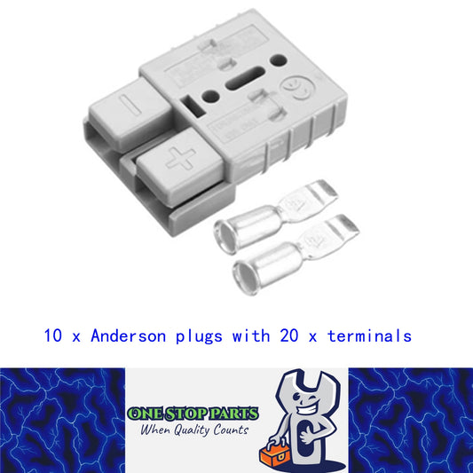 10pc Anderson Plug Style Connector 50a 6awg Caravan Trailer Solar 4x4 Truck