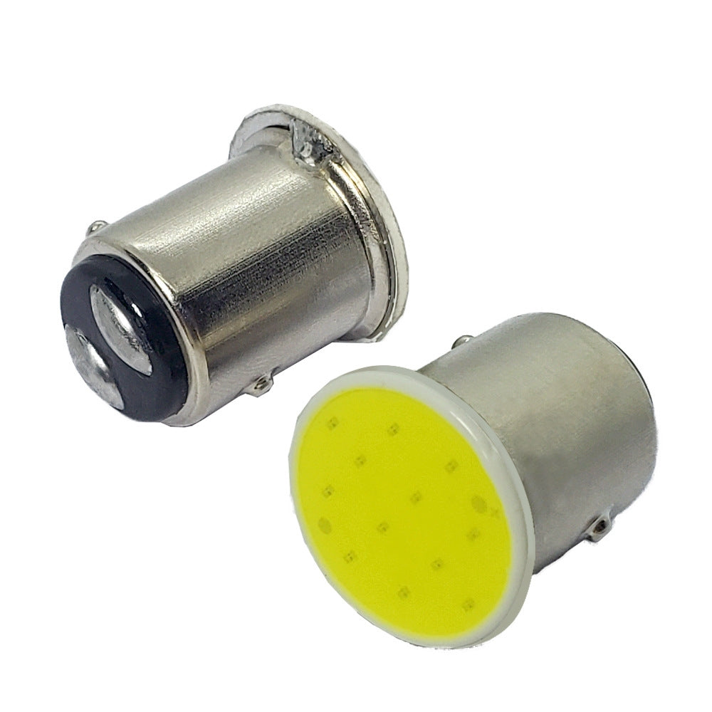50 x Stop/Tail Yellow BAY15D 1157 12V COB Style Yellow Flat Face LEDs (50pcs)