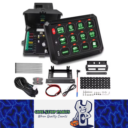 12-24V Remote Control 12 Gang Switch Panel 80A Circuit Control Relay System Box