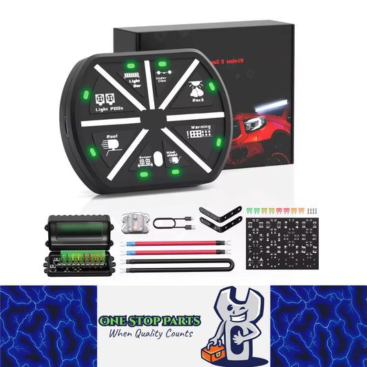 12-24V Remote Control 8 Gang Switch Panel 80A Circuit Control Relay System Box