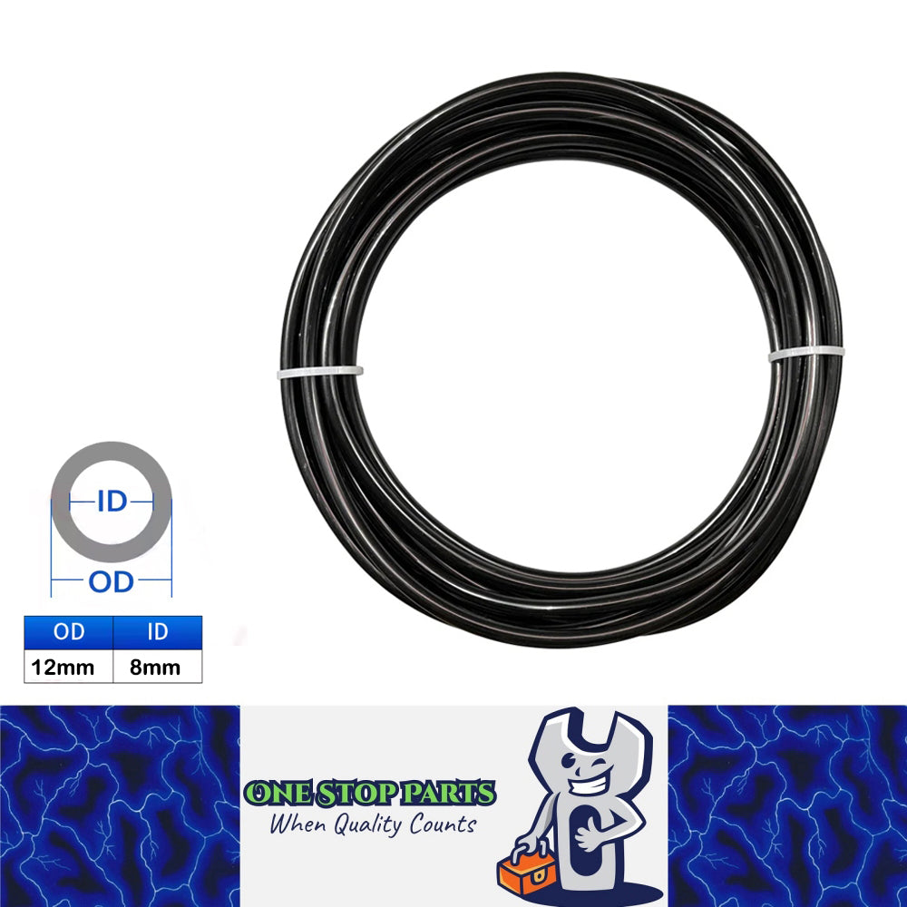 12mm Black PU Air Hose Pneumatic Tube Pipe for Air Compressor Water Oil