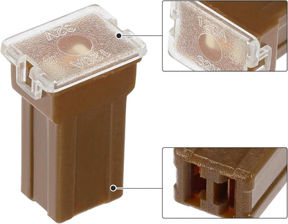 5 x 120Amp Brown Small Slow Blow Fuse Block 10mmx12mm x 27mm High 120A Fuse 5pc