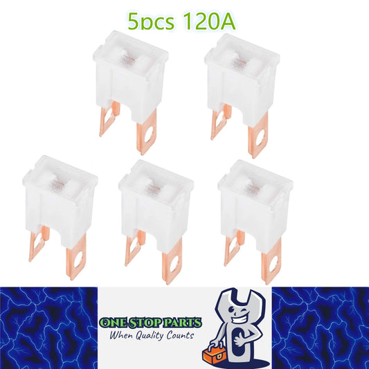 5 x 120Amp Large Male Slow Blow Fuse Block 15mmx22mm x 43mm High 120A Fuse