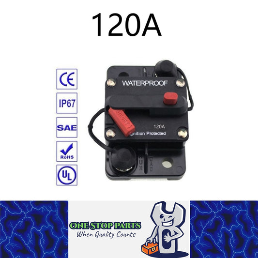 12v 120A Circuit Breaker Manual Reset Water Proof Ideal for 4wd Caravan Boat