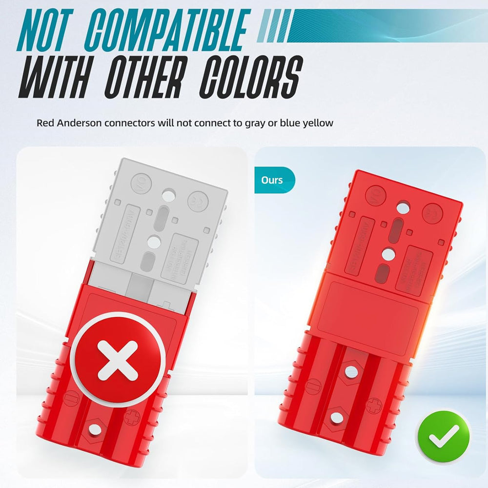 4 x 120A Red Anderson Socket Plug 2 Pin 120Amp Connector RV Truck Winch Marine