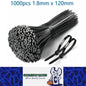 1000 x 120mm Black Cable ties 1.8mm x 120mm Black Plastic Nylon Ties (1000pcs)