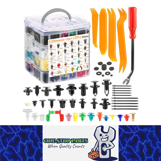 1240pcs Car Push Retainer Clip Fastener 36 Size Bumper Fender Rivet with Removal