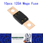 10 x 125A Mega Fuses ANM 125Amp Fuses 68mmx16mm (Hole centres 51mm) 10pcs