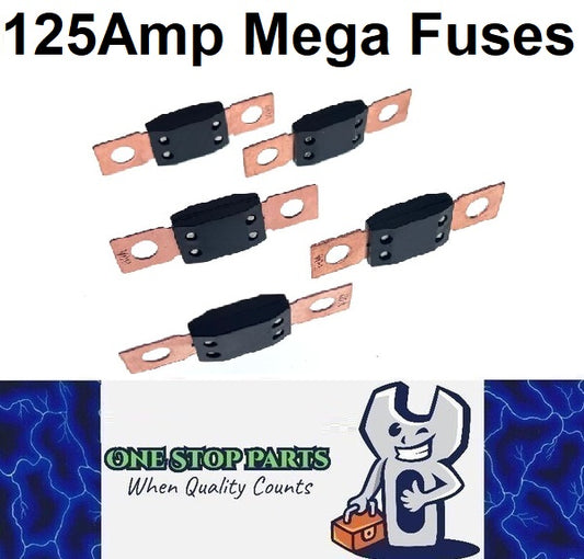 5 x 125A Mega Fuses ANM 125Amp Fuses 68mmx16mm (Hole centres 51mm) 5pcs