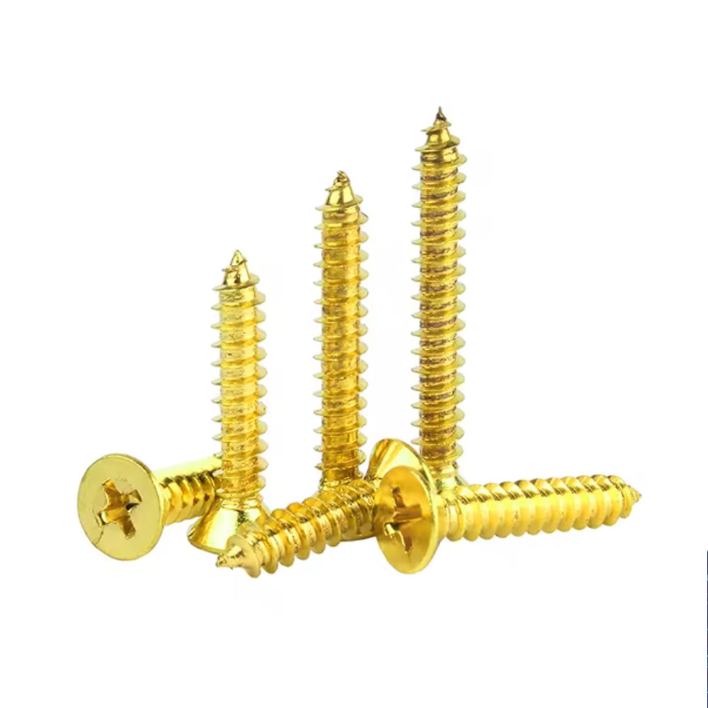 1280pcs M2 Brass Plated Phillips Tips Screw Assortment Kit Self Tapping Screws