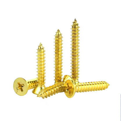 1280pcs M2 Brass Plated Phillips Tips Screw Assortment Kit Self Tapping Screws