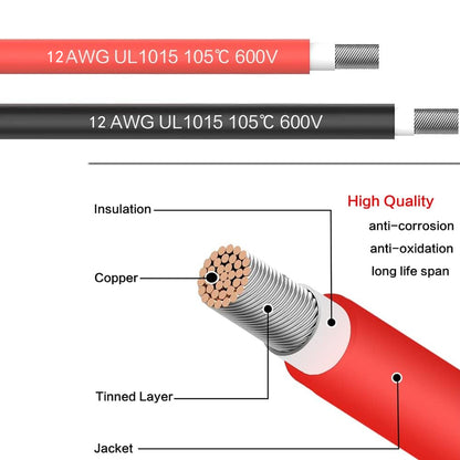1 x 50Amp Anderson Plug With 5M 12AWG 4mm² Cable 50A Anderson Connector Cable