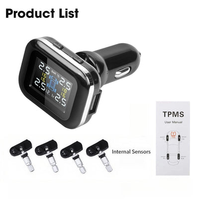 12V Socket Power Wireless Tyre Pressure Monitoring System With Internal Sensors