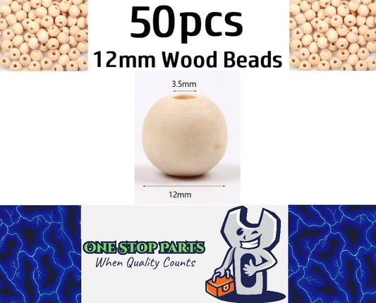 50 x 12mm Natural wood beads round DIY jewelry Handmade Accessories
