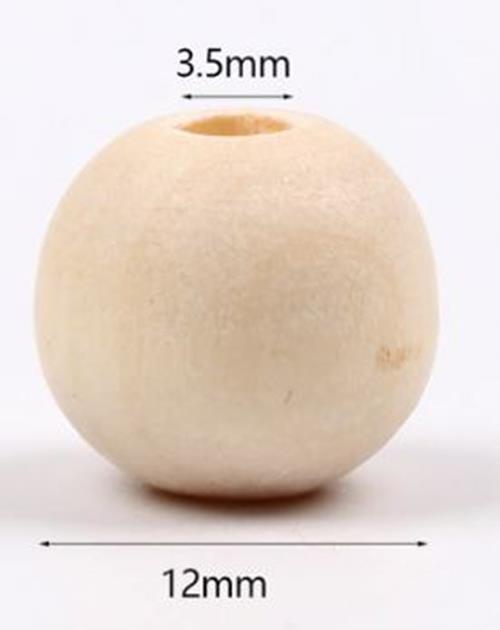 50 x 12mm Natural wood beads round DIY jewelry Handmade Accessories