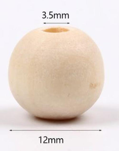 50 x 12mm Natural wood beads round DIY jewelry Handmade Accessories