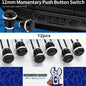 12pcs 12mm Metal Momentary Push Button Switch 12V 2 Pin Pre Wired SPST Switch