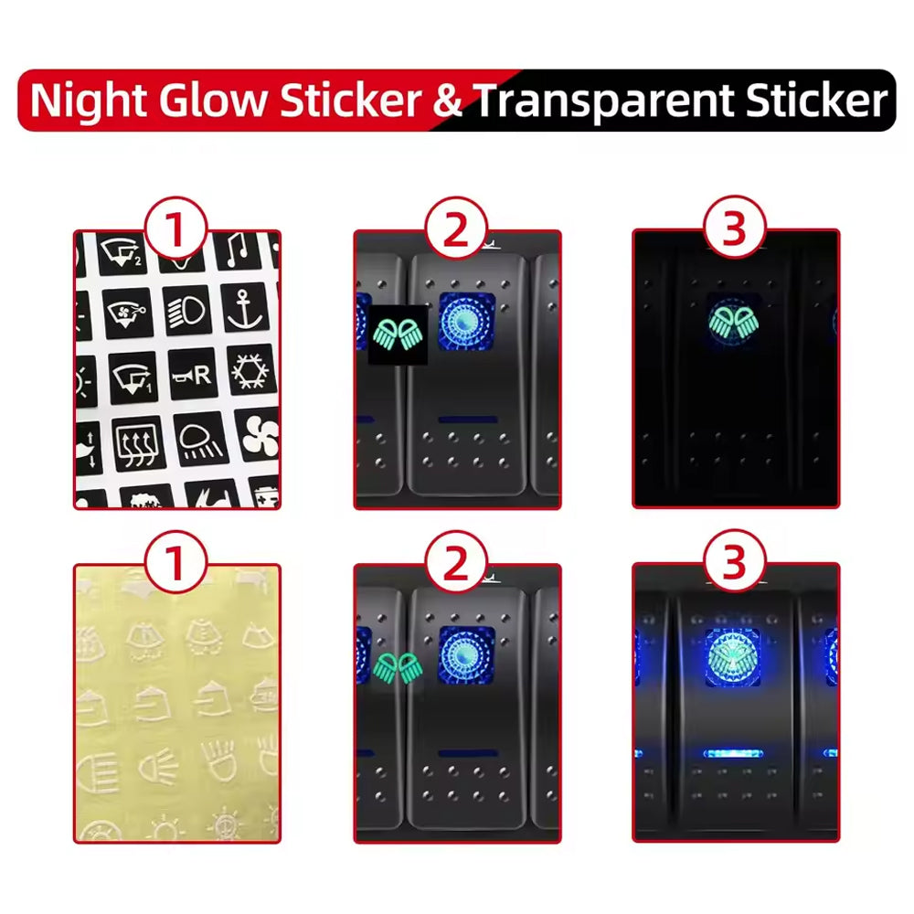 12V-24V Pre Wired 5 Gang Switch Panel LED Rocker Switch Panel with Volt USB Port