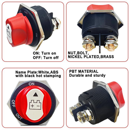 300A Battery Disconnect Isolator Switch 12-32V Cut Off Master for Car RV Boat