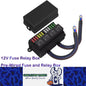 12V Pre-Wired Fuse Relay Box 4 Relays 12 ATC/ATO Fuses Waterproof for Car Marine