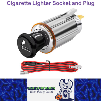 12V Cigarette Lighter Socket Outlet with Eject Button Cigarette Lighter Plug