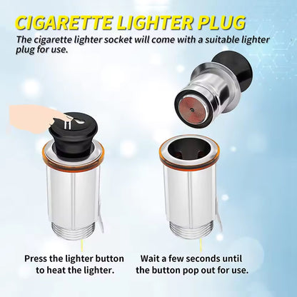 12V Cigarette Lighter Socket Outlet with Eject Button Cigarette Lighter Plug