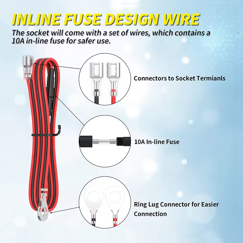 12V Cigarette Lighter Socket Outlet with Eject Button Cigarette Lighter Plug